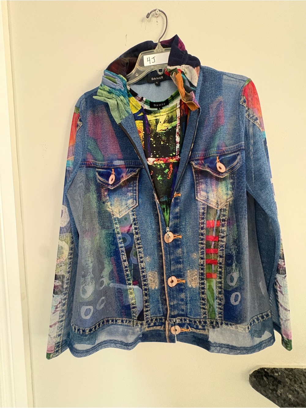 Colorful Painted Denim Jacket with top